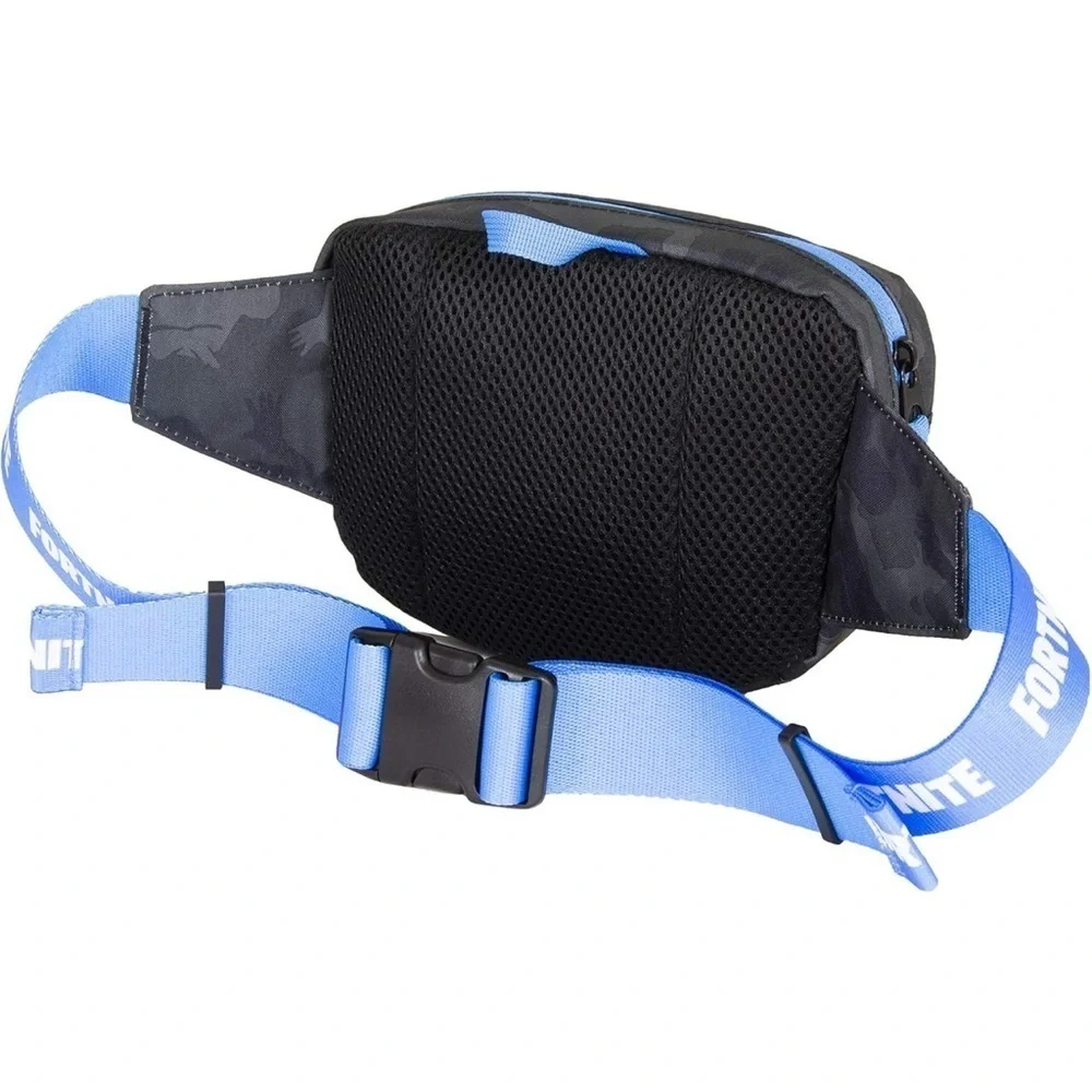 Fortnite Black & Blue Waist Bag/Fanny Pack - Functional with Multiple Pockets